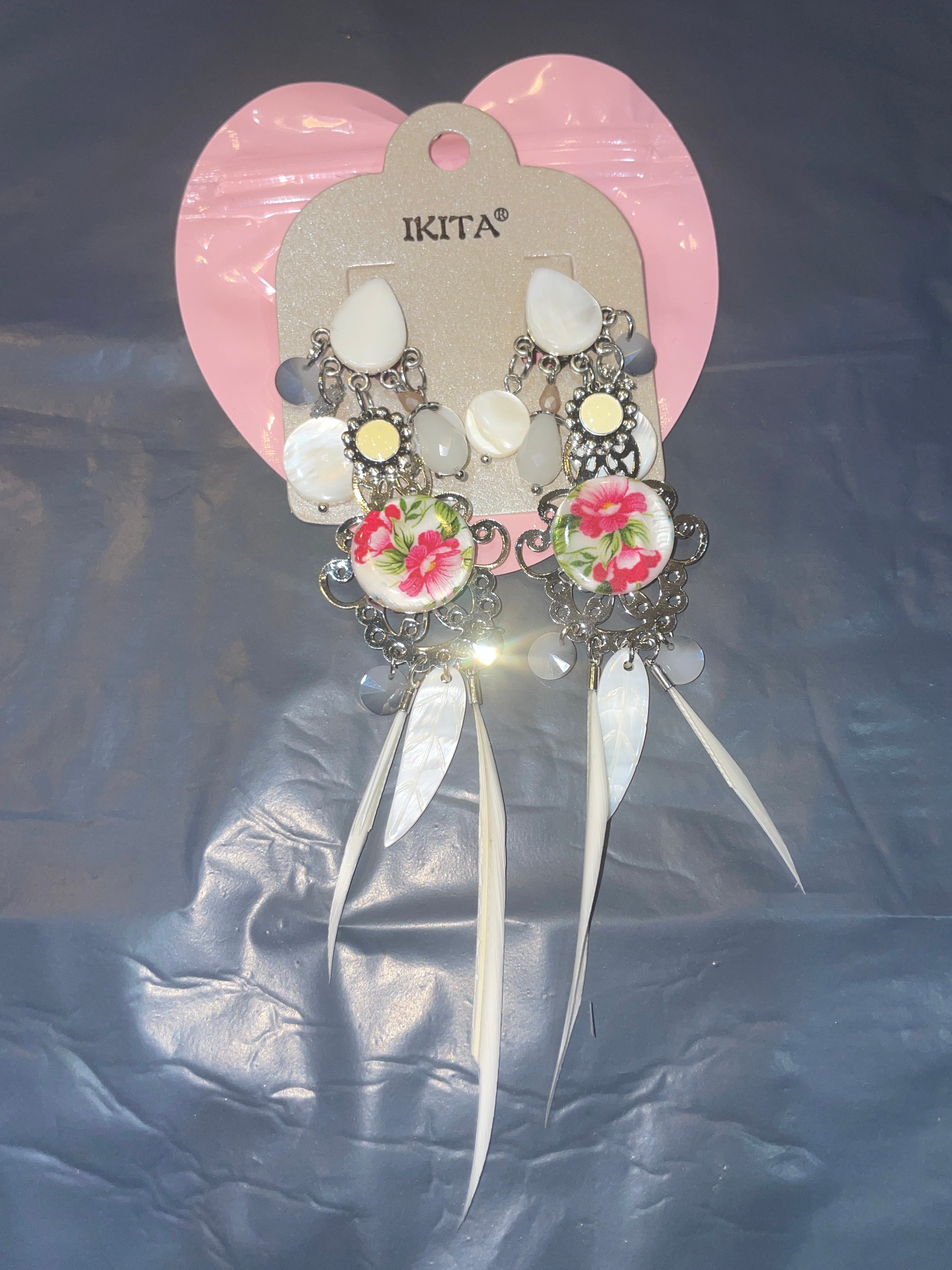 Boucles d'oreilles fantaisie IKITA – métal hypoallergénique - Réf. 13