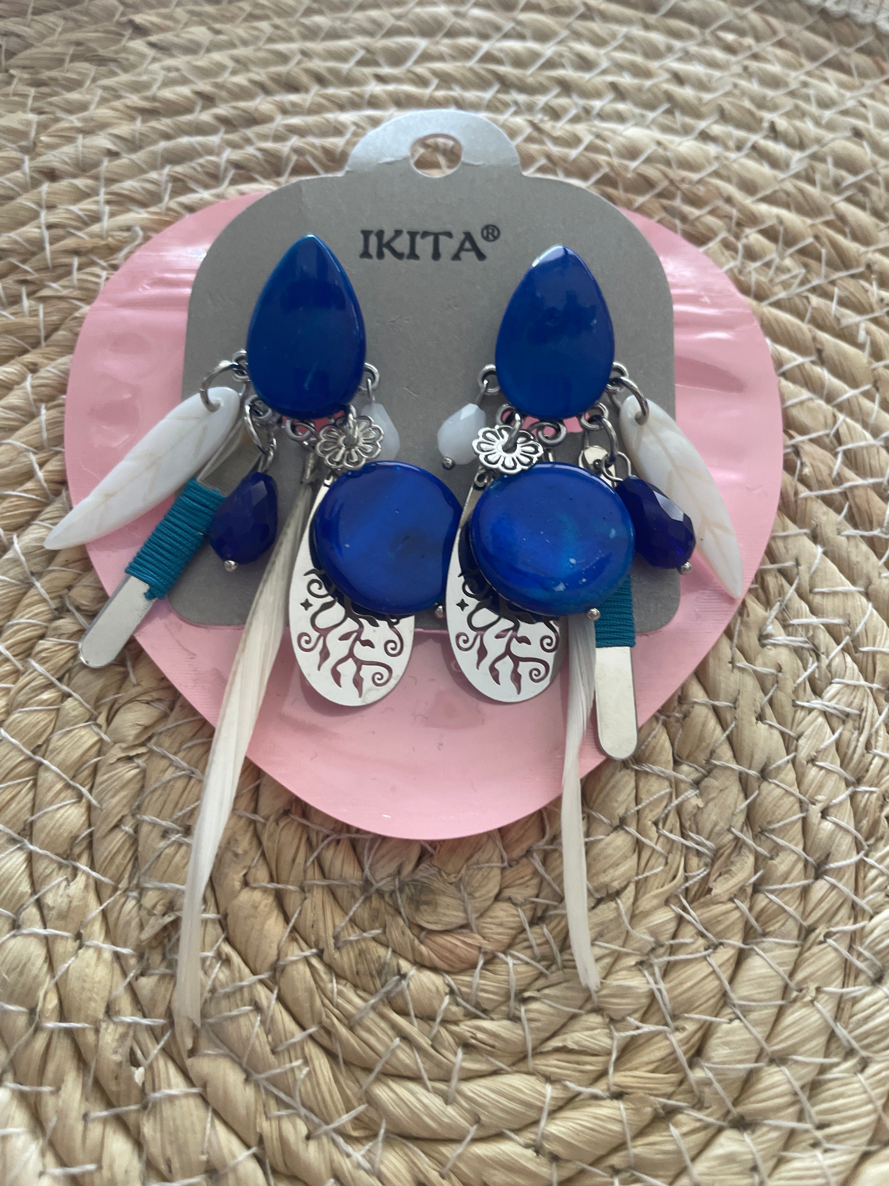 Boucles d’oreilles fantaisie IKITA – métal hypoallergénique