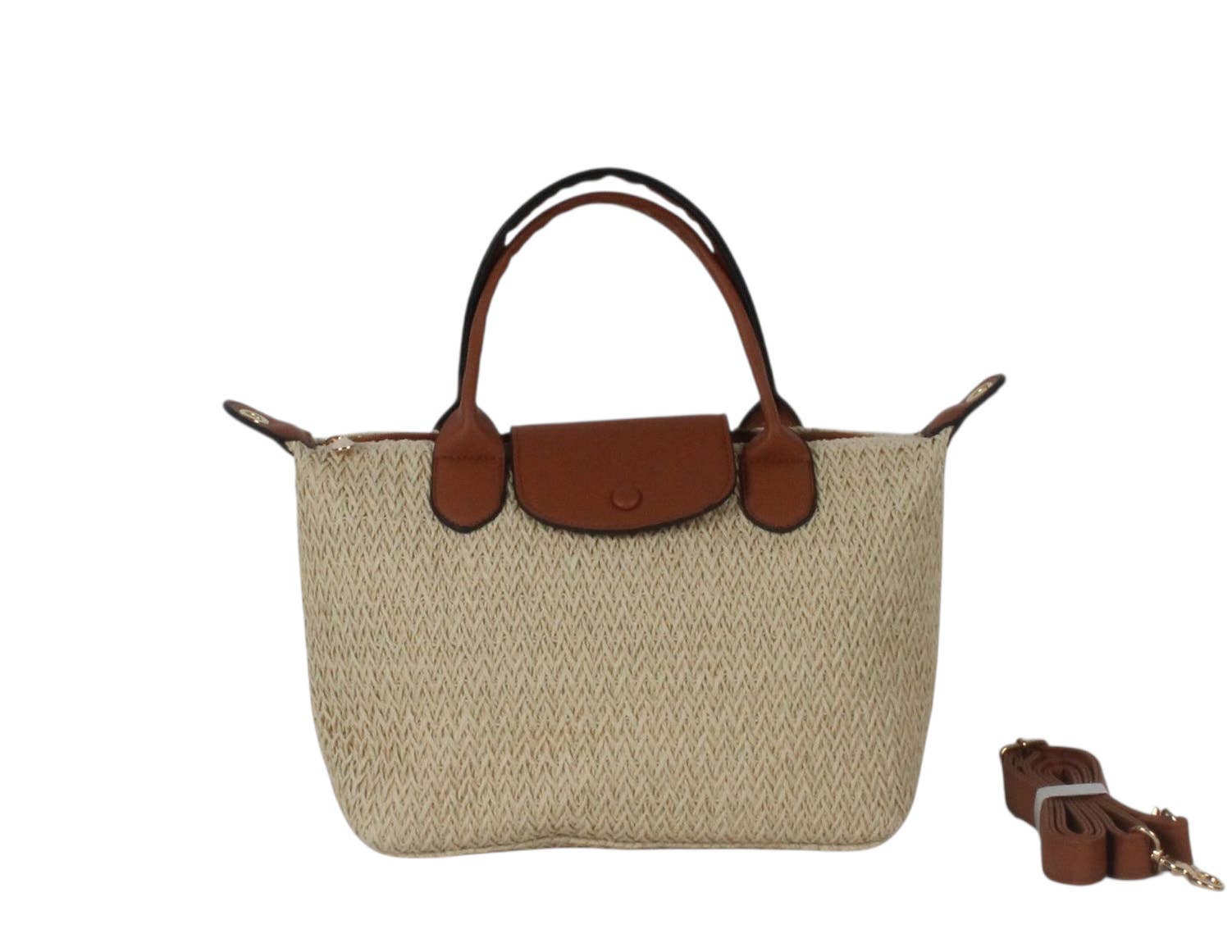 SAC À MAIN EN MATÉRIAU RAFFIA.: BEIGE