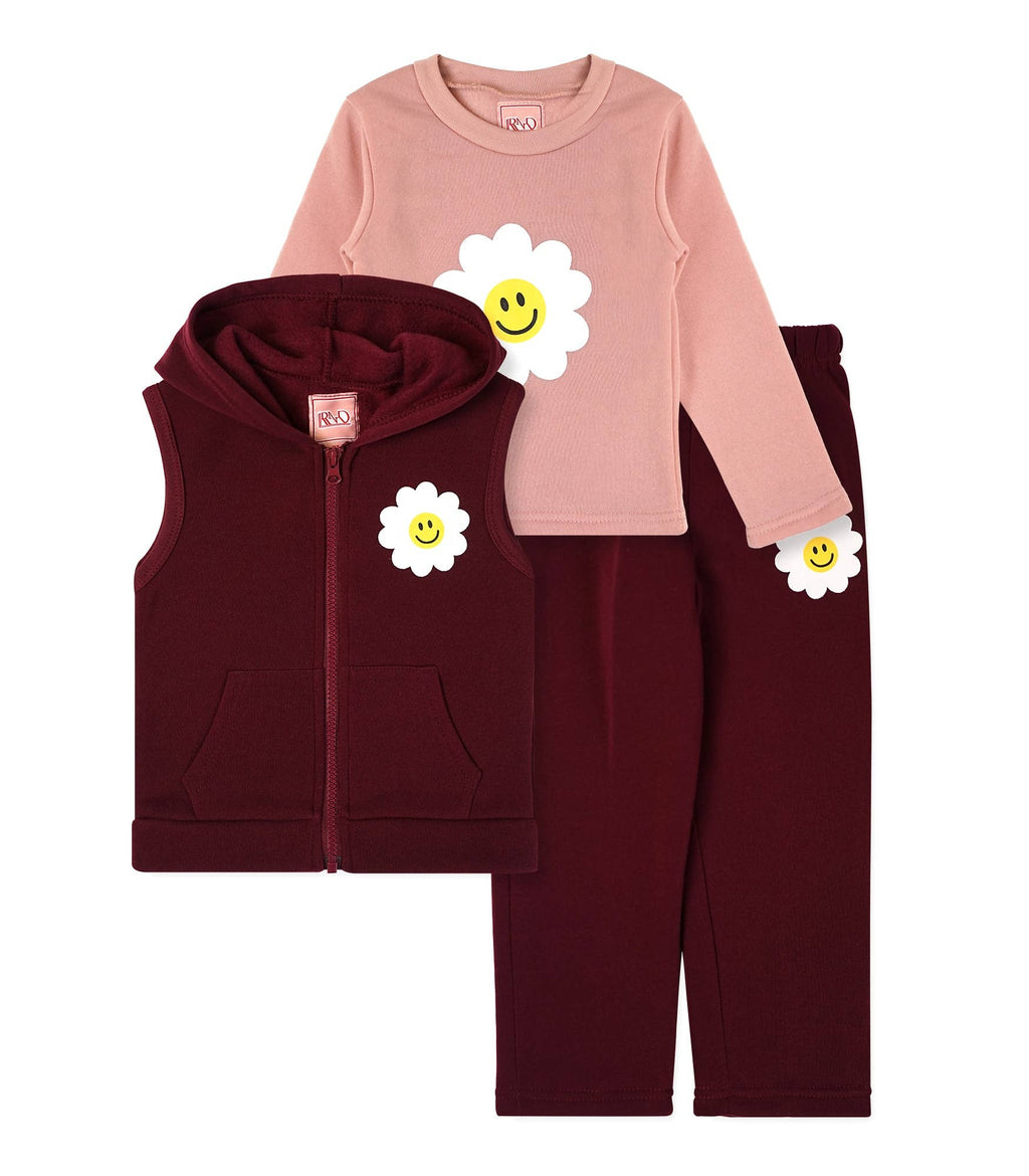 Ensemble 3 pièces en polaire pour filles #05: 2T-3T-4T (2-3-3)