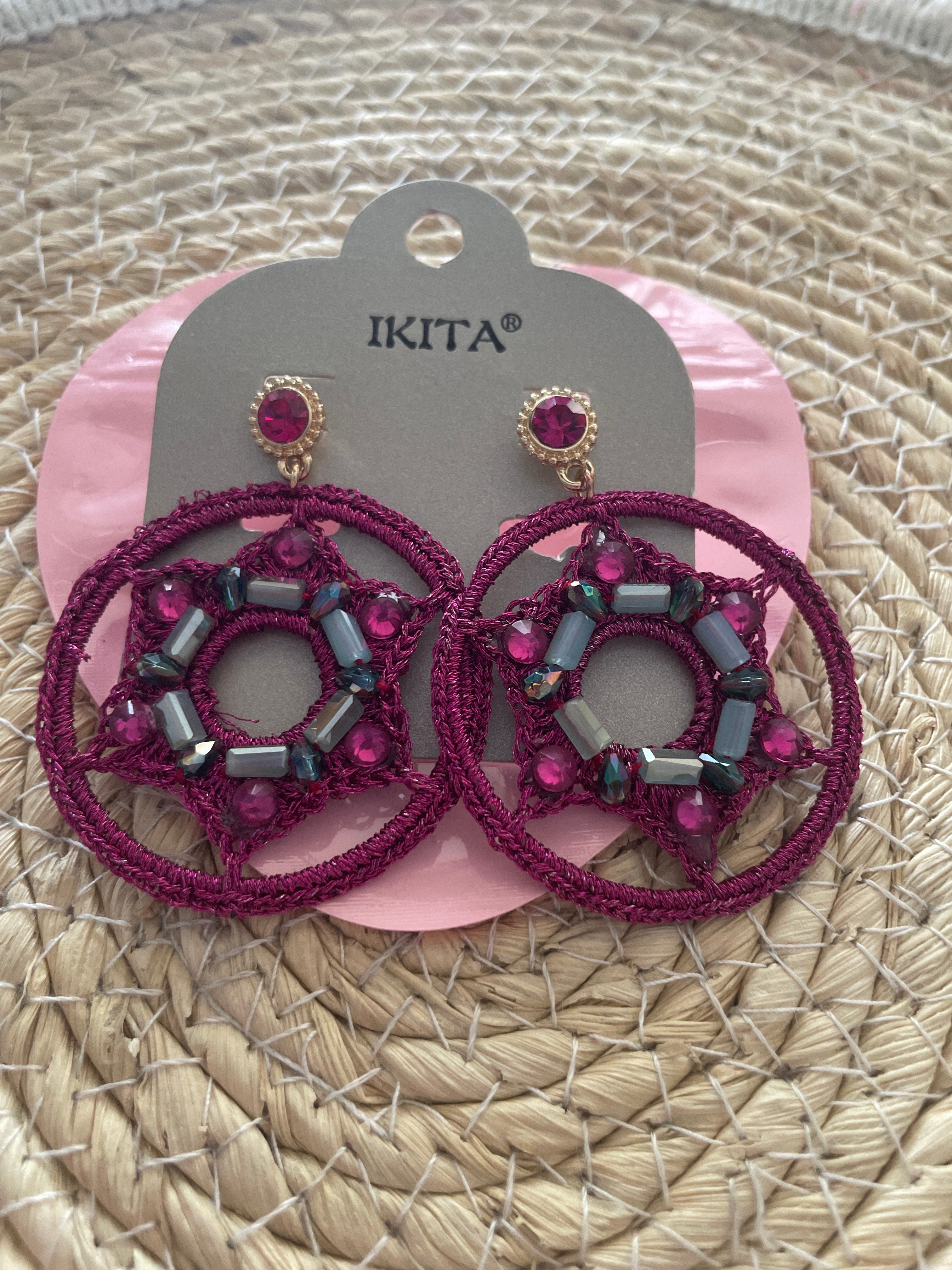 Boucles d’oreilles fantaisie IKITA – métal hypoallergénique