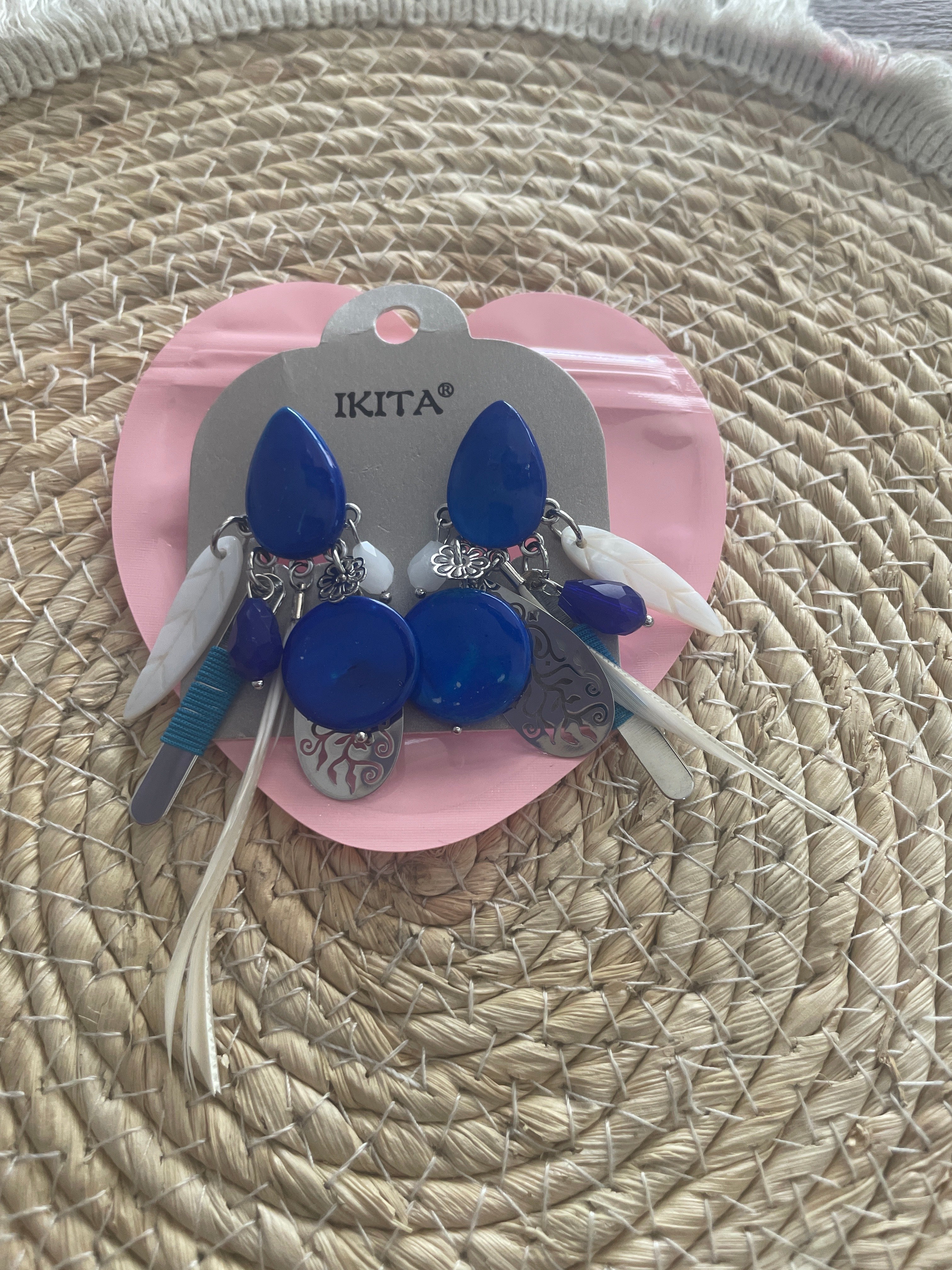 Boucles d'oreilles fantaisie IKITA – métal hypoallergénique