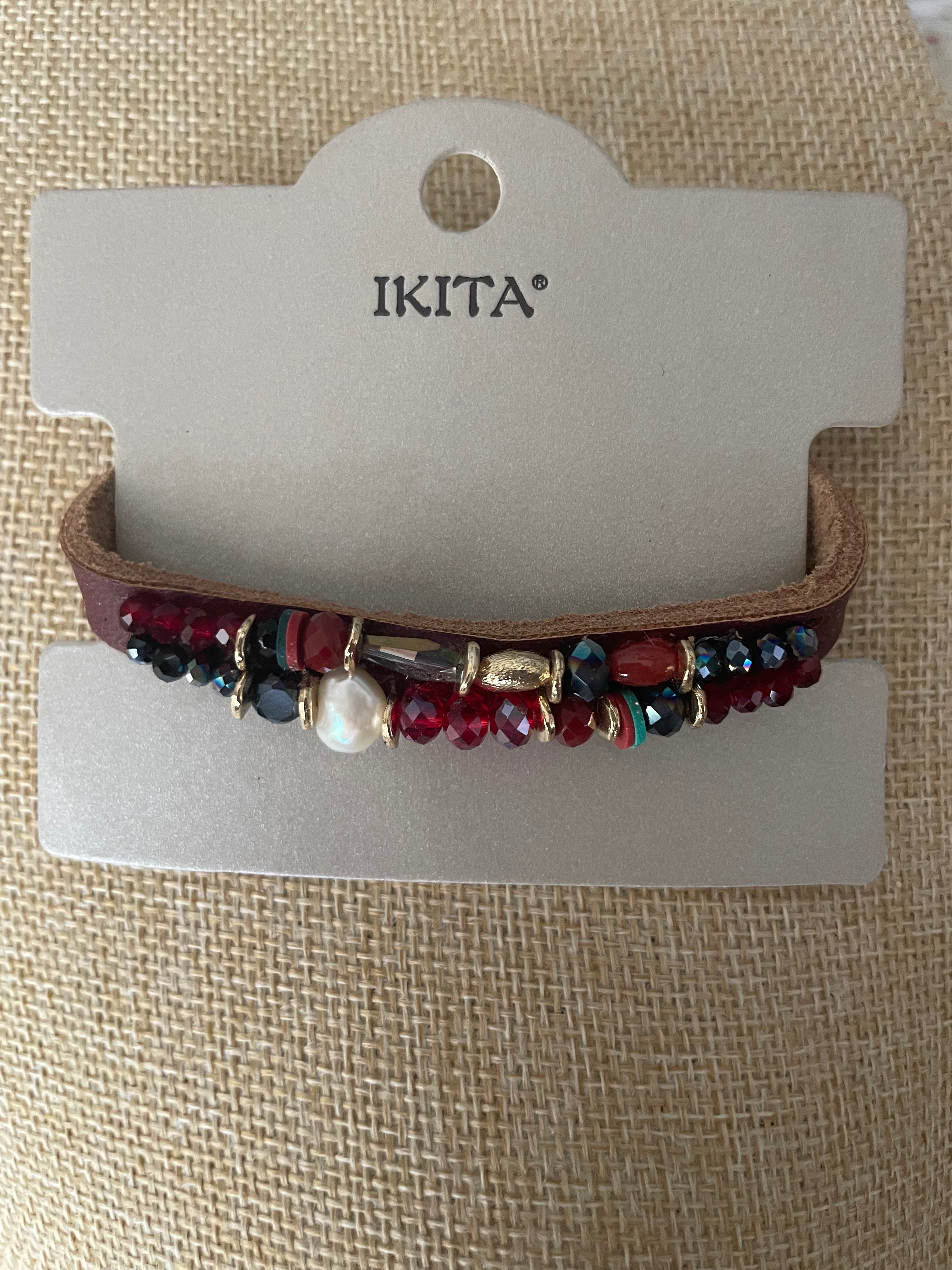Bracelet Perles Bordeaux et Noires